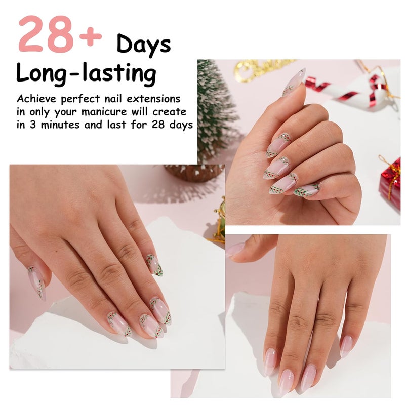 eodci 60g Poly Nail Gel Ice Pink Color, Pink Poly Extension Gel Jelly Color Poly Builder Nail Quick Building Acrylic Nails Poly Extension Gel Poly Thickening Nail Art Beauty - Image 4